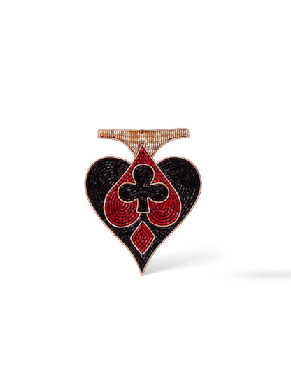 Suits Of Cards Enclosed Brooch