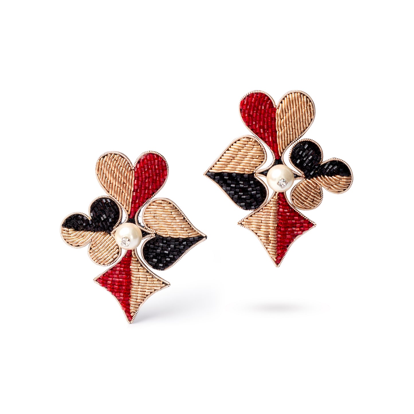 Dual Tone Pearl Earrings