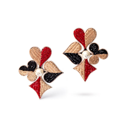 Dual Tone Pearl Earrings