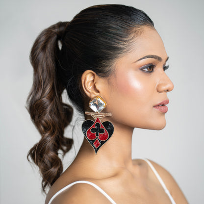 Suits Of Cards Enclosed Earrings