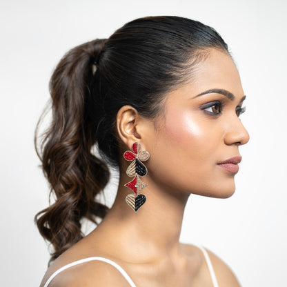 Dual Tone Drop Earrings