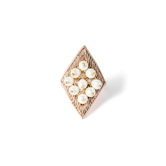 PEARL CRYSTAL DIAMOND RING