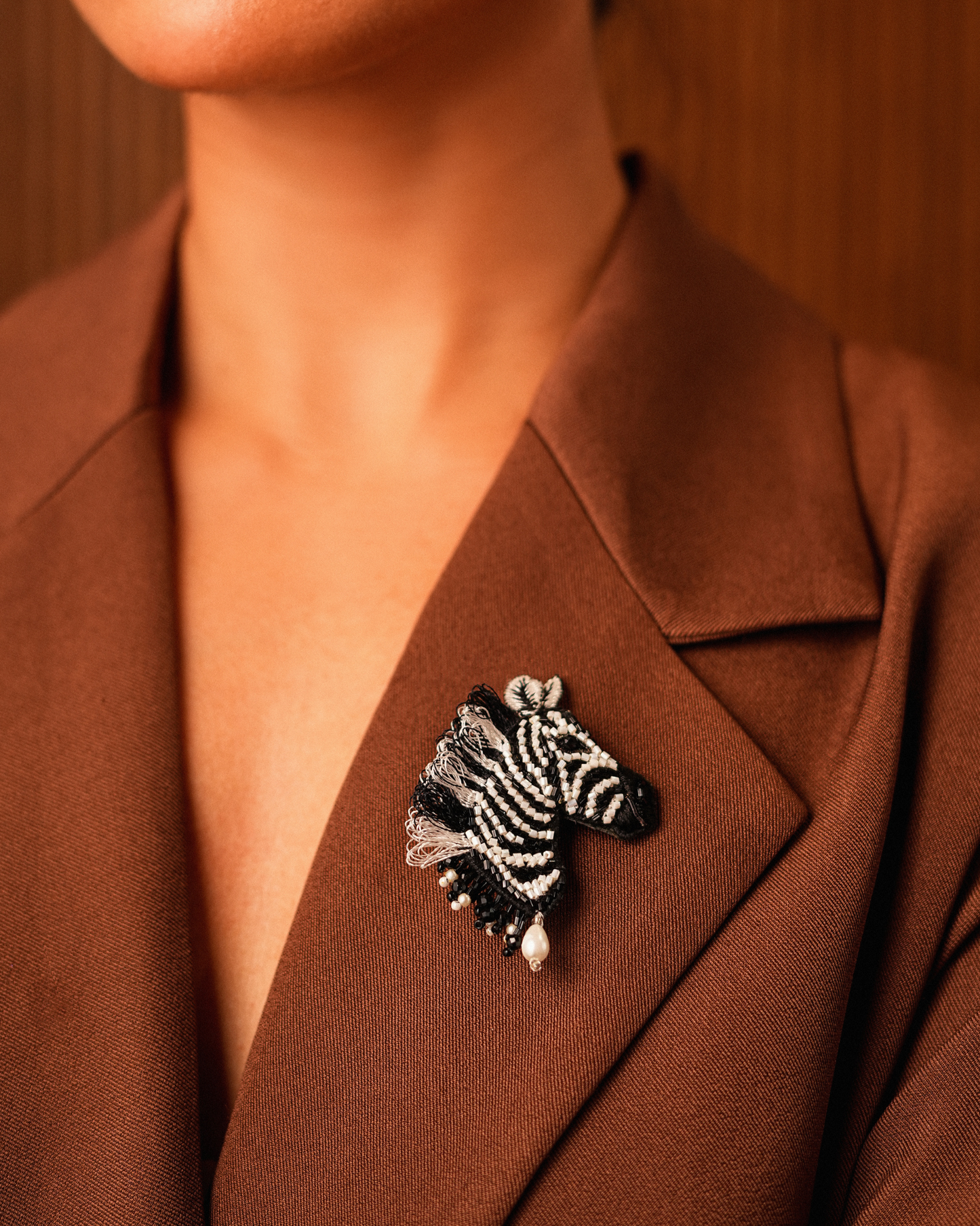 Zebra Brooch