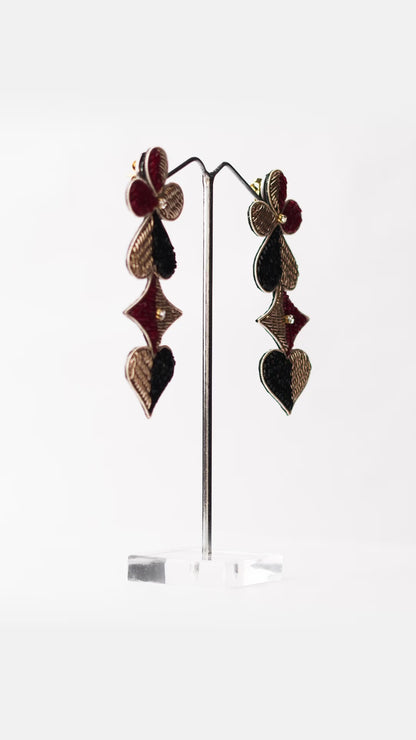 Dual Tone Drop Earrings