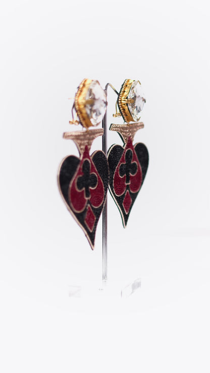 Suits Of Cards Enclosed Earrings